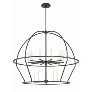 Abbott 15 Light Black Chandelier 48"W x 39.5"H x 48"D