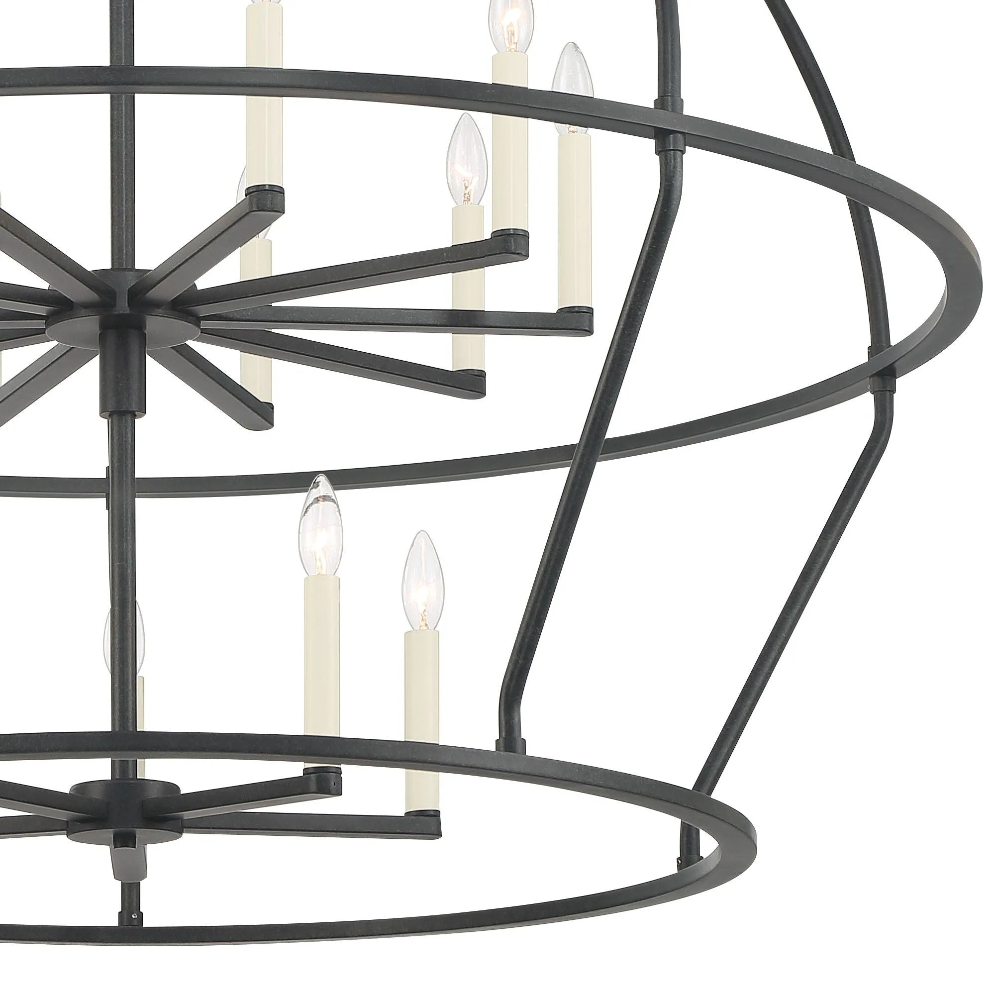 Abbott 15 Light Black Chandelier 48"W x 39.5"H x 48"D