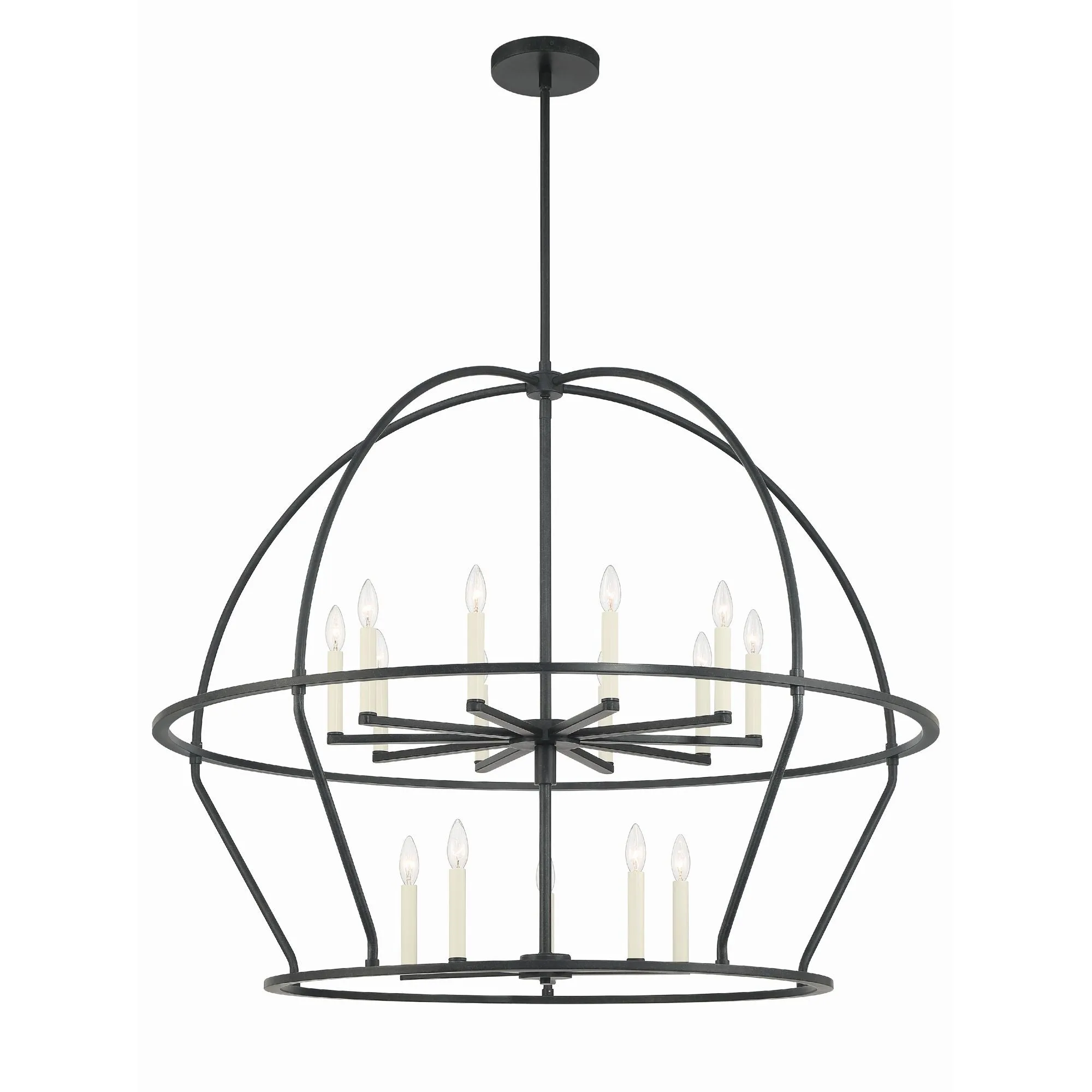 Abbott 15 Light Black Chandelier 48"W x 39.5"H x 48"D