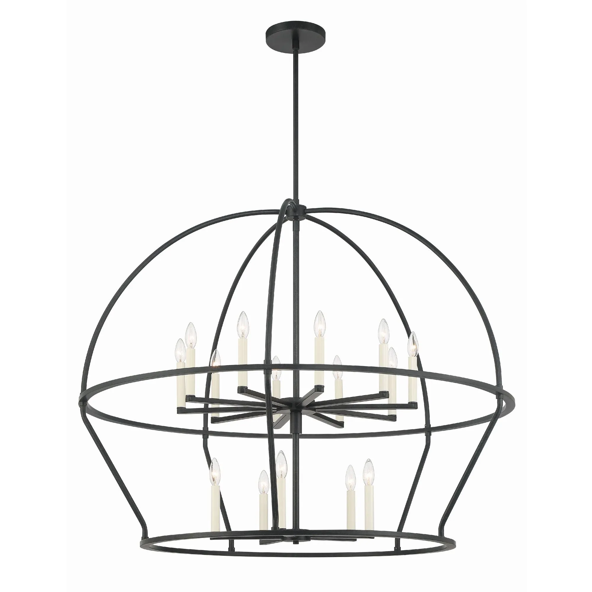 Abbott 15 Light Black Chandelier 48"W x 39.5"H x 48"D