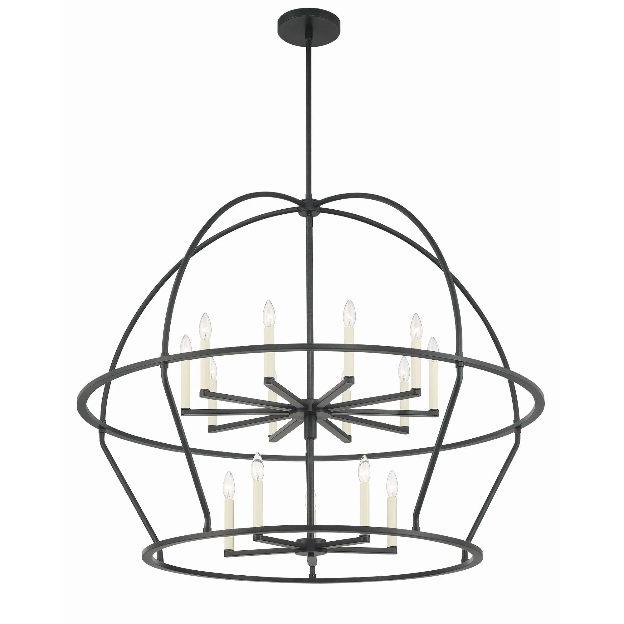 Abbott 15 Light Black Chandelier 48"W x 39.5"H x 48"D