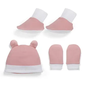 Accessories (Cap, Mittens, Booties) Value Set 3 Pcs - Girls - Peach