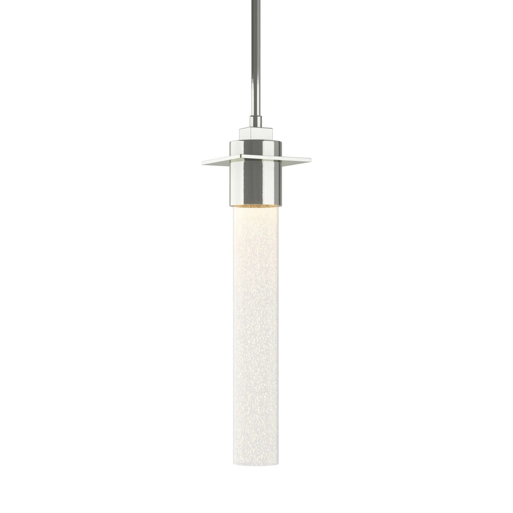 Airis Small Mini Pendant 1-Light Seeded Clear Glass (II) in Sterling