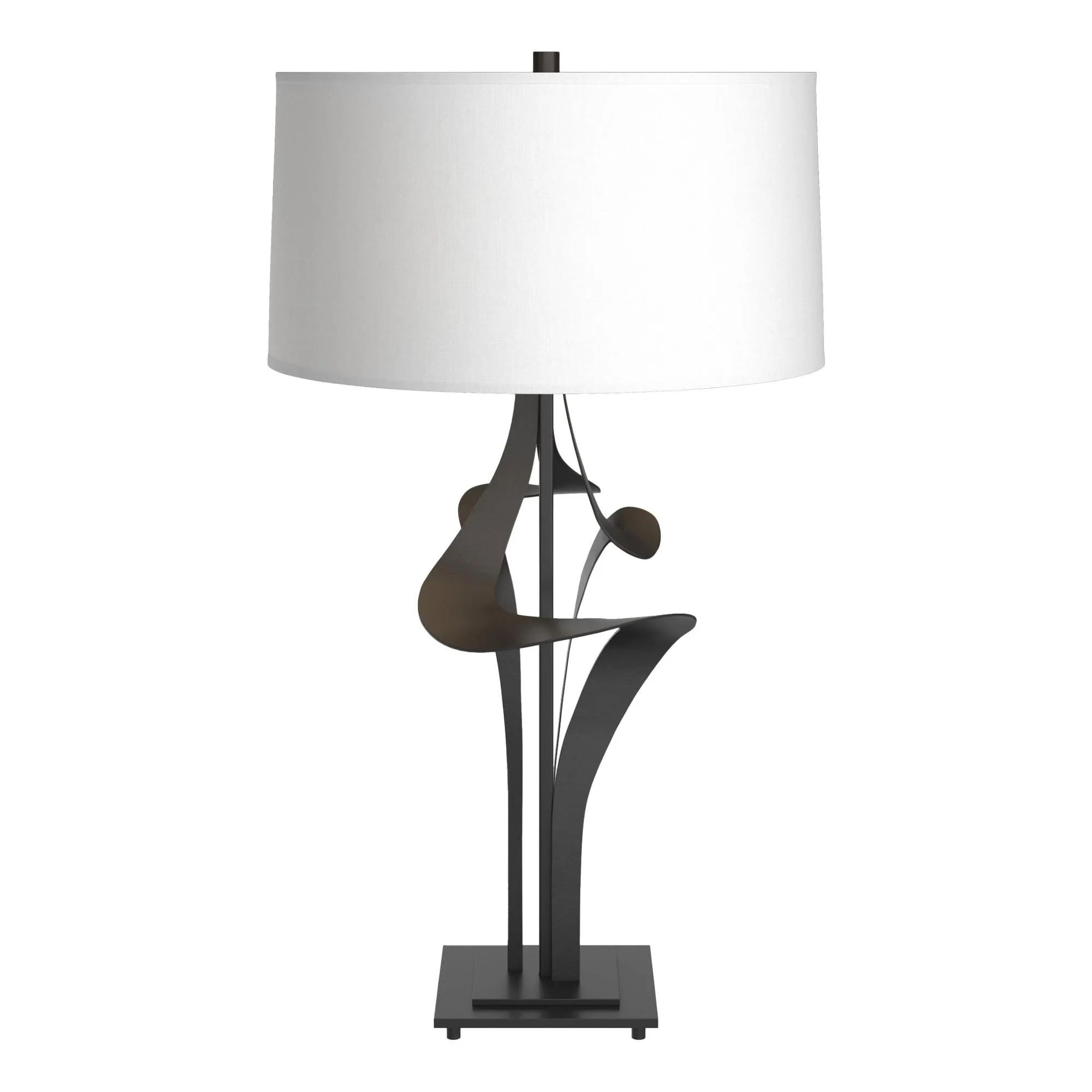 Antasia Table Lamp 1-Light Natural Anna Shade (SF) in Black - Dimmer on Socket