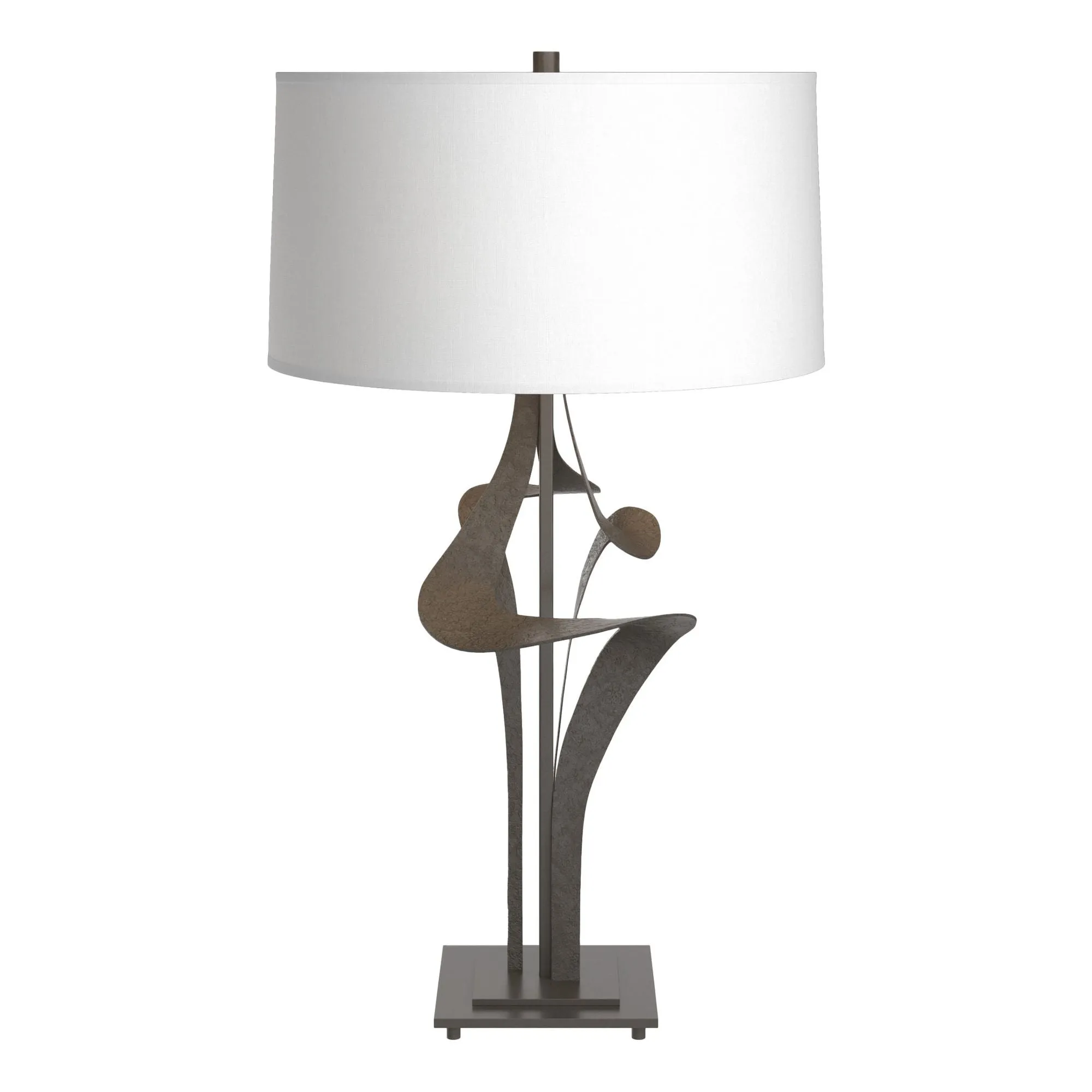 Antasia Table Lamp 1-Light Natural Anna Shade (SF) in Dark Smoke - Dimmer on Socket