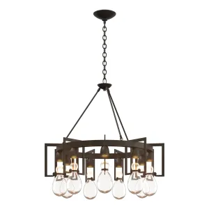 Apothecary Circular Chandelier 9-Light Clear Glass (ZM) in Dark Smoke