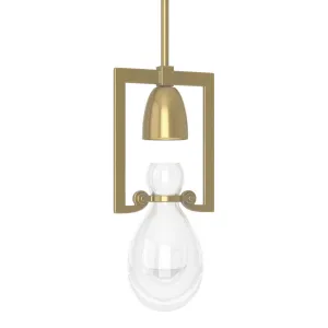 Apothecary Mini Pendant 1-Light Clear Glass (ZM) in Modern Brass