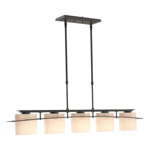 Arc Ellipse 5 Light Pendant 5-Light Opal Glass (GG) in Black