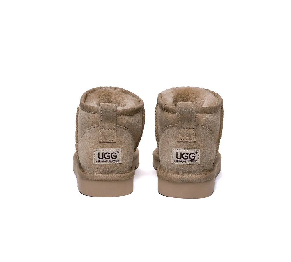 AUSTRALIAN SHEPHERD® UGG Boots Double Faced Sheepskin Wool Ankle Mini Boots Jade