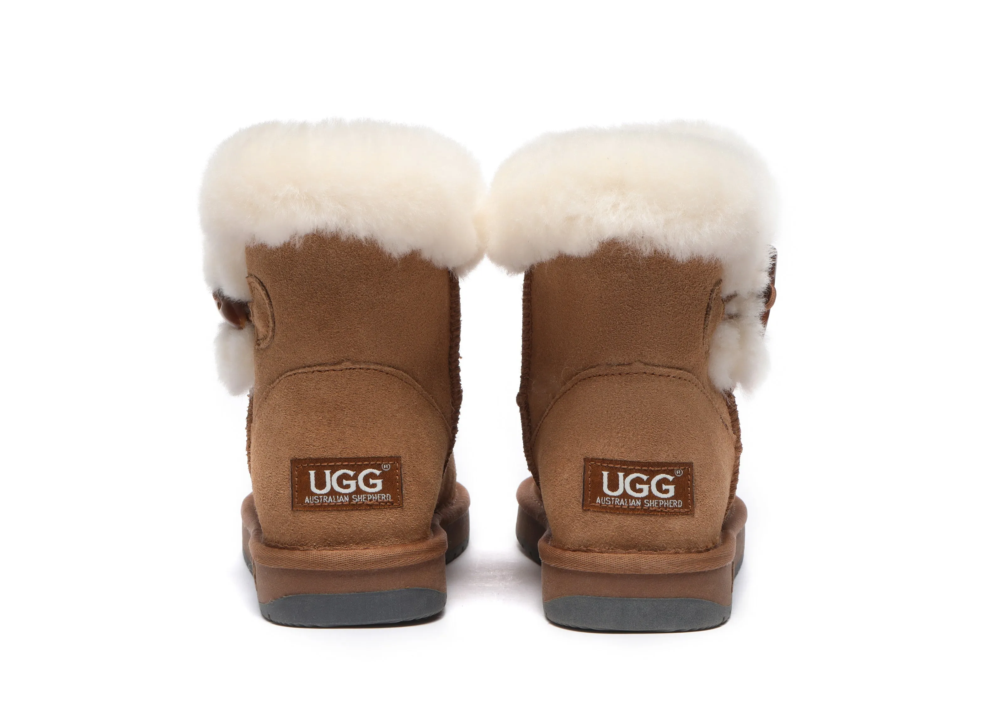 AUSTRALIAN SHEPHERD® UGG Boots Women Sheepskin Wool Horn Toggle Closure Mini Tiara