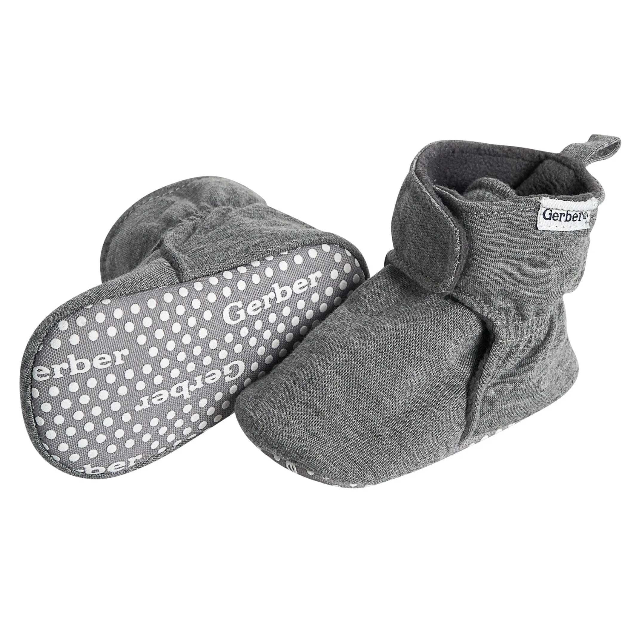 Baby Neutral Heather Gray Soft Booties