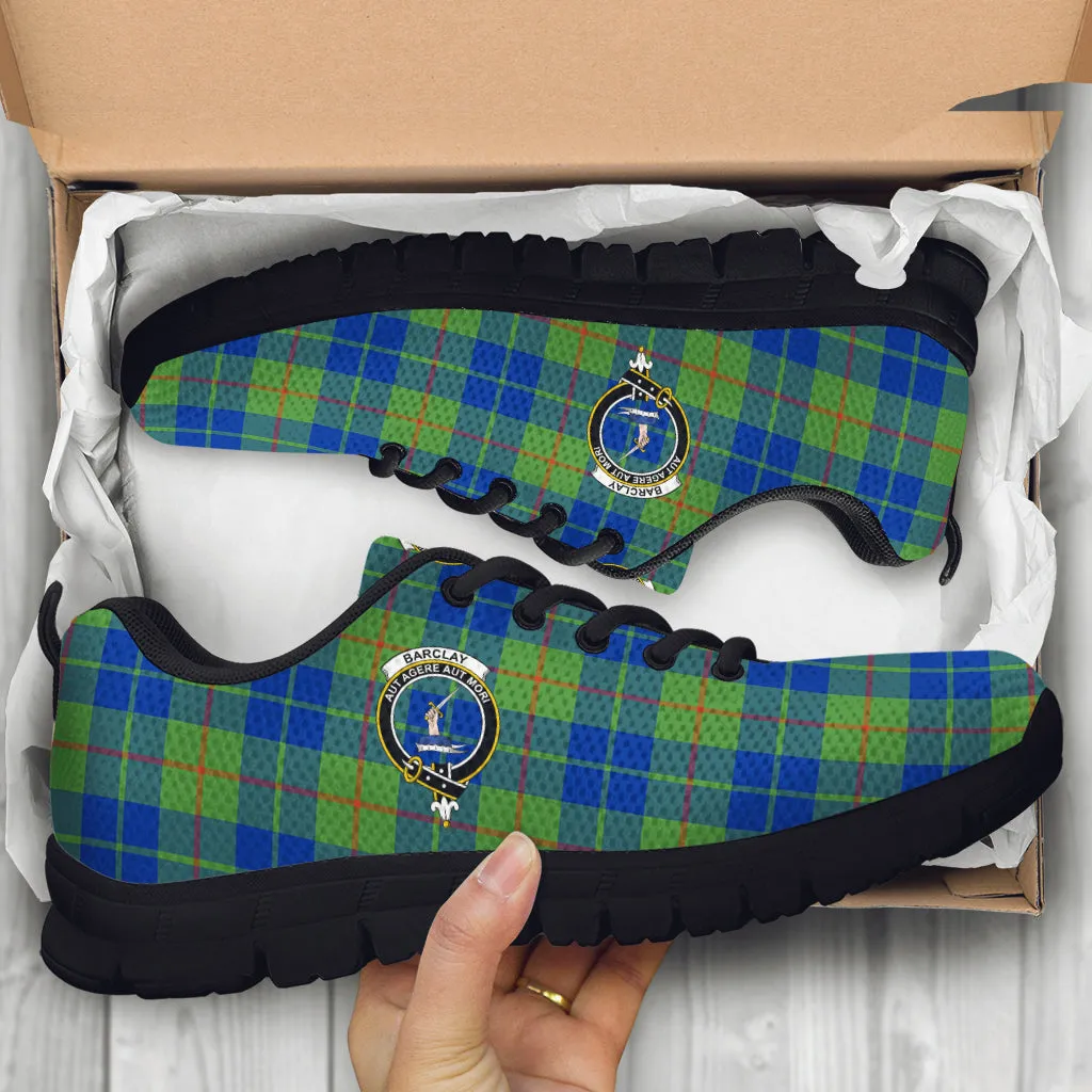 Barclay Hunting Ancient Tartan Sneakers with Family Crest