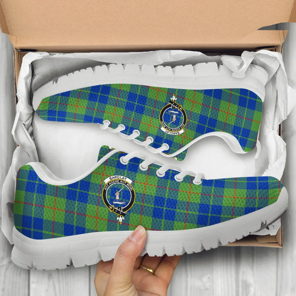 Barclay Hunting Ancient Tartan Sneakers with Family Crest