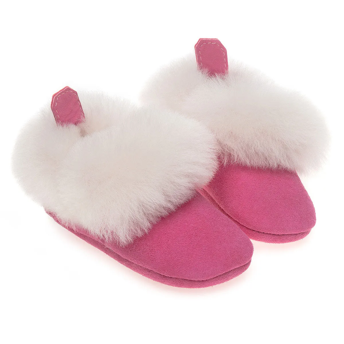 Barra Hand-Stitched Sheepskin Baby Booties - Pink