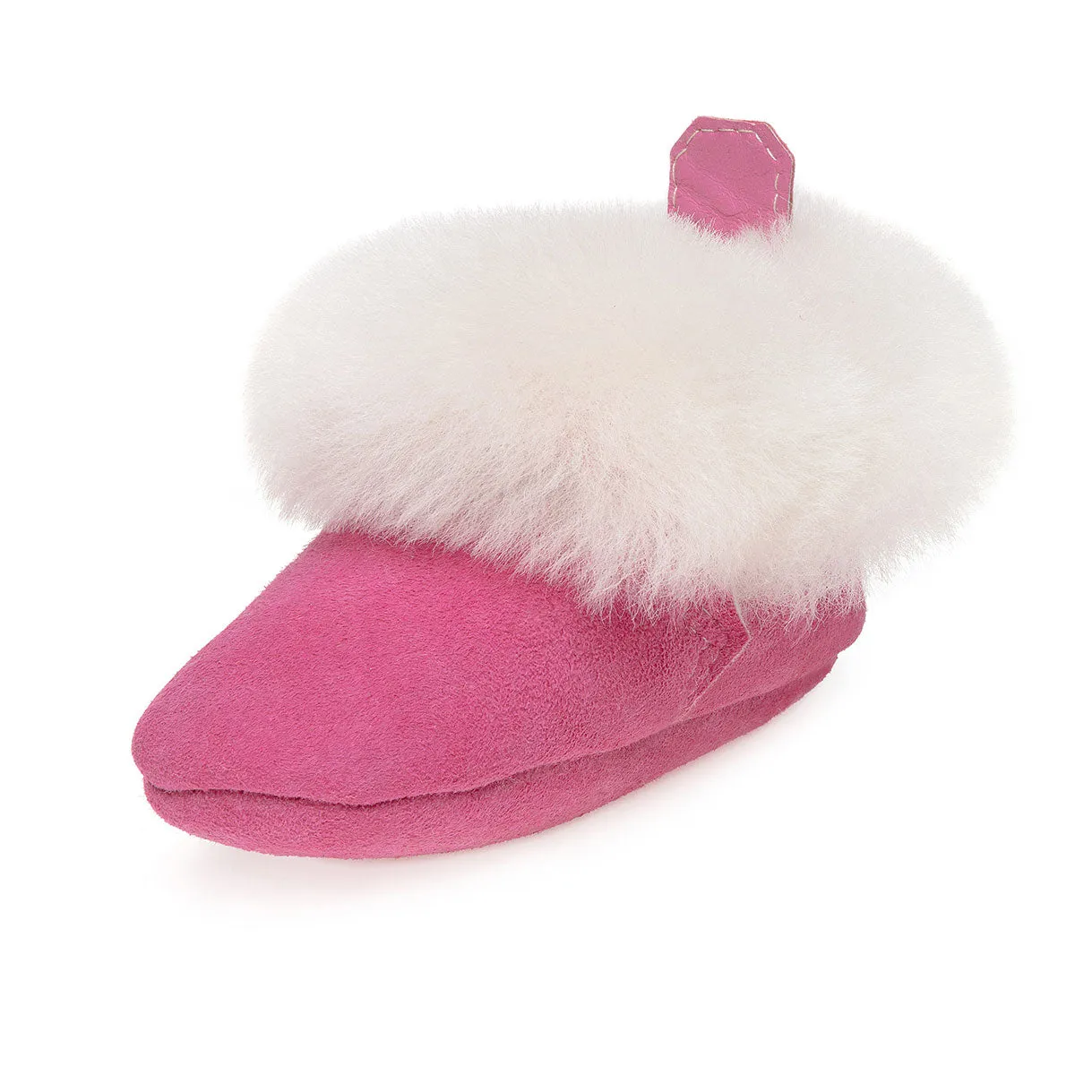 Barra Hand-Stitched Sheepskin Baby Booties - Pink