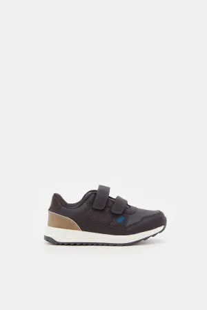 Boys Navy Material Block Sneaker