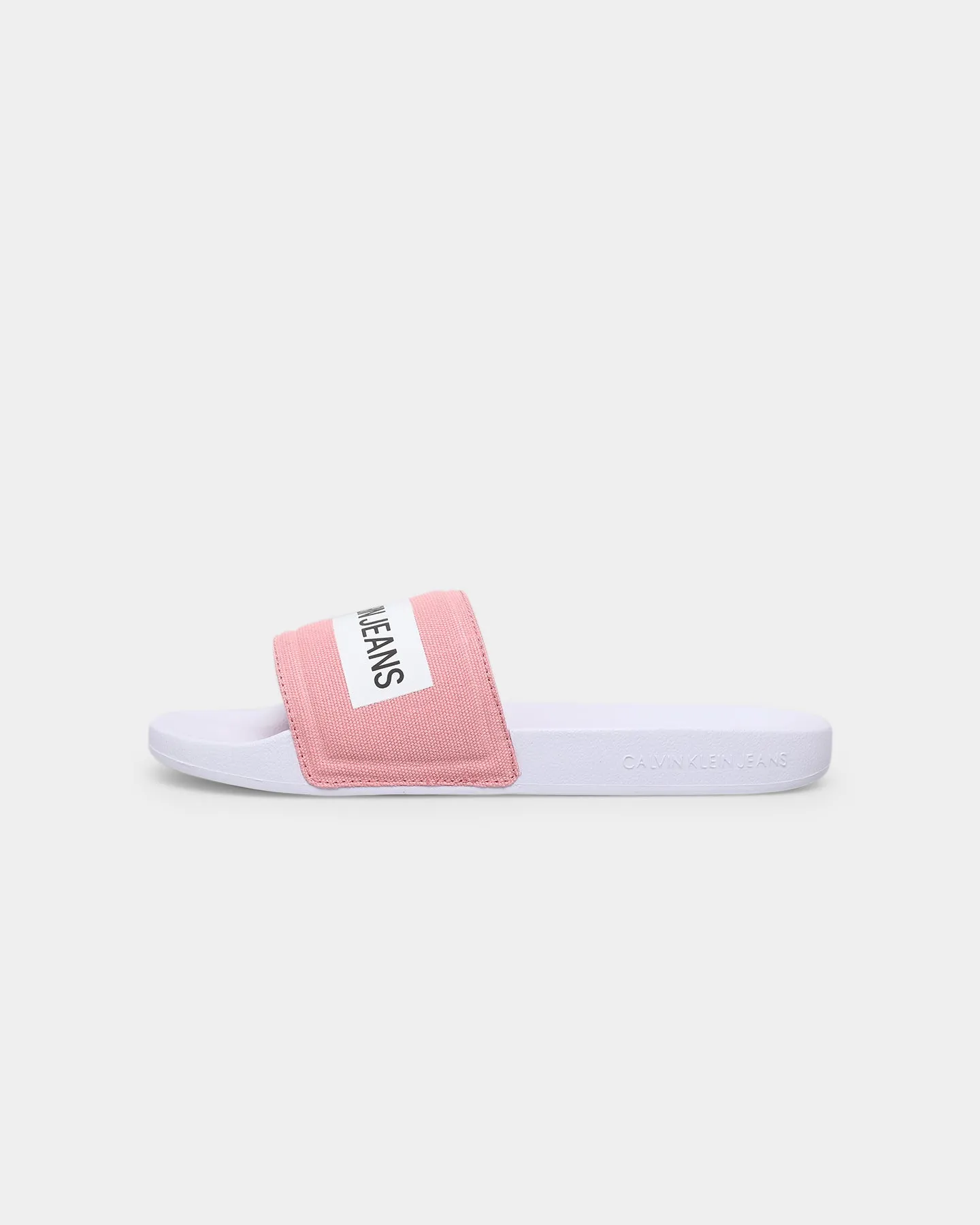 Calvin Klein Women's Tape Institutional Slides Soft Berry