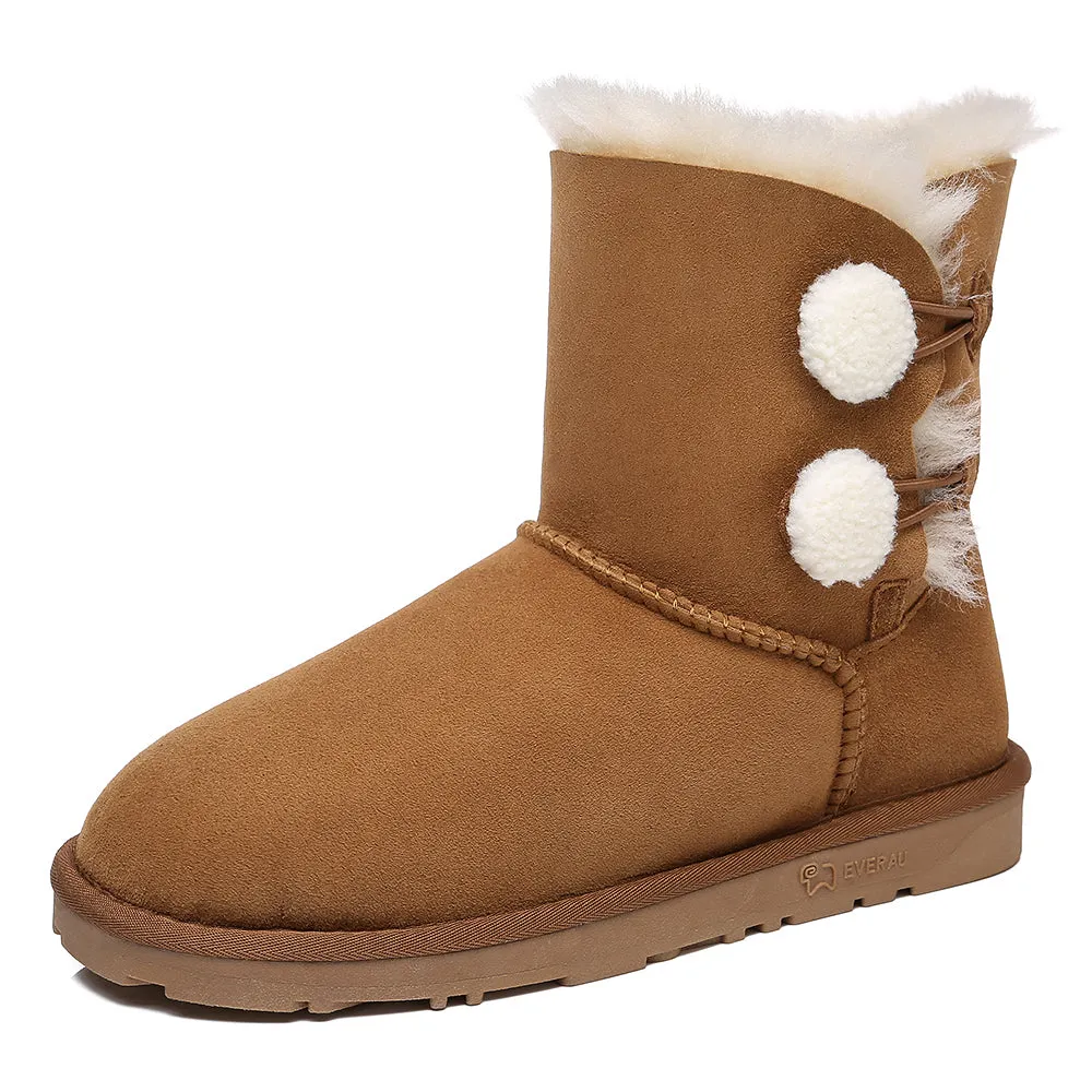 EVERAU UGG Women Mini Twin Button Boots Espina #EA3063