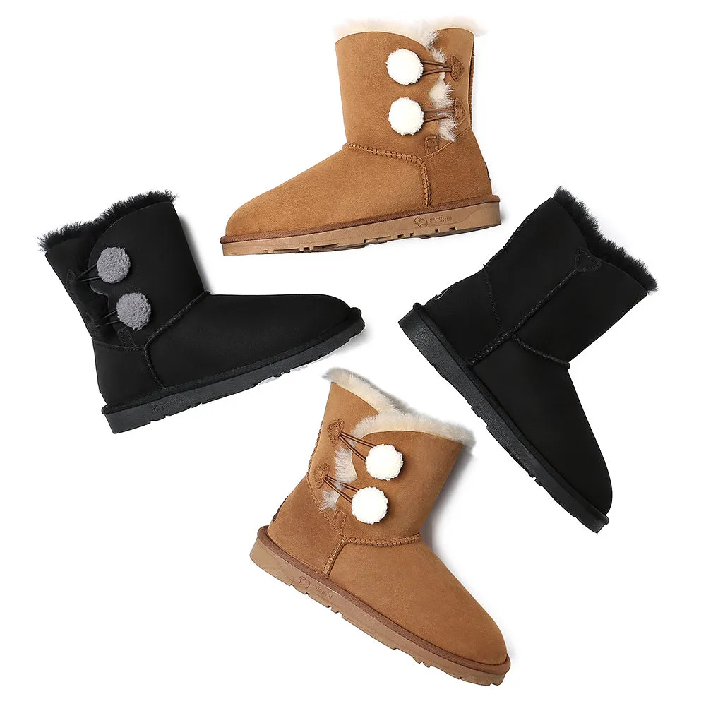 EVERAU UGG Women Mini Twin Button Boots Espina #EA3063