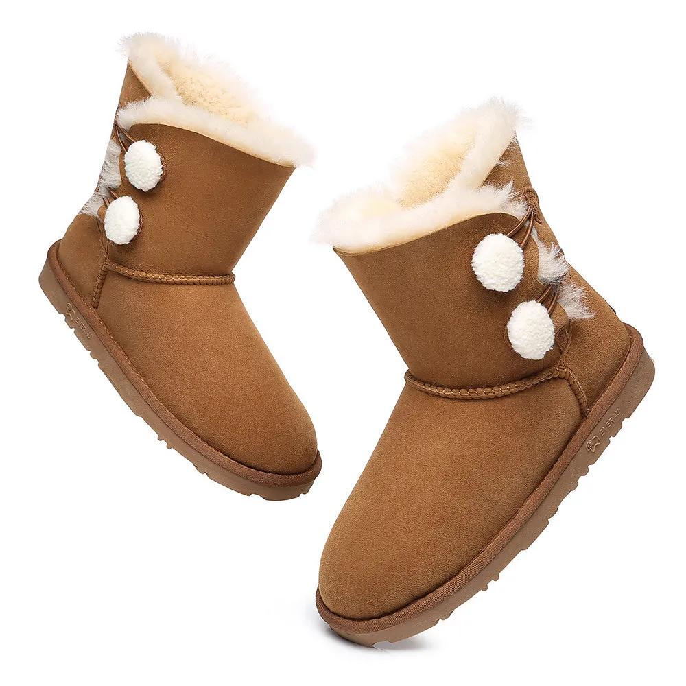 EVERAU UGG Women Mini Twin Button Boots Espina #EA3063