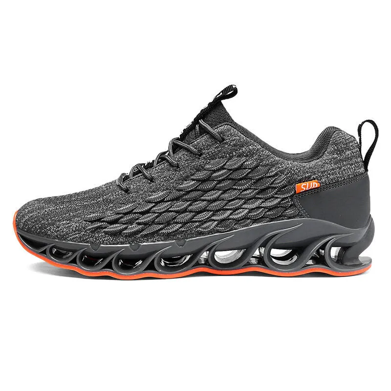 Flying Woven Men's Sneakers Breathable Mesh Sports Shoes Fish Scales Casual Running Shoes