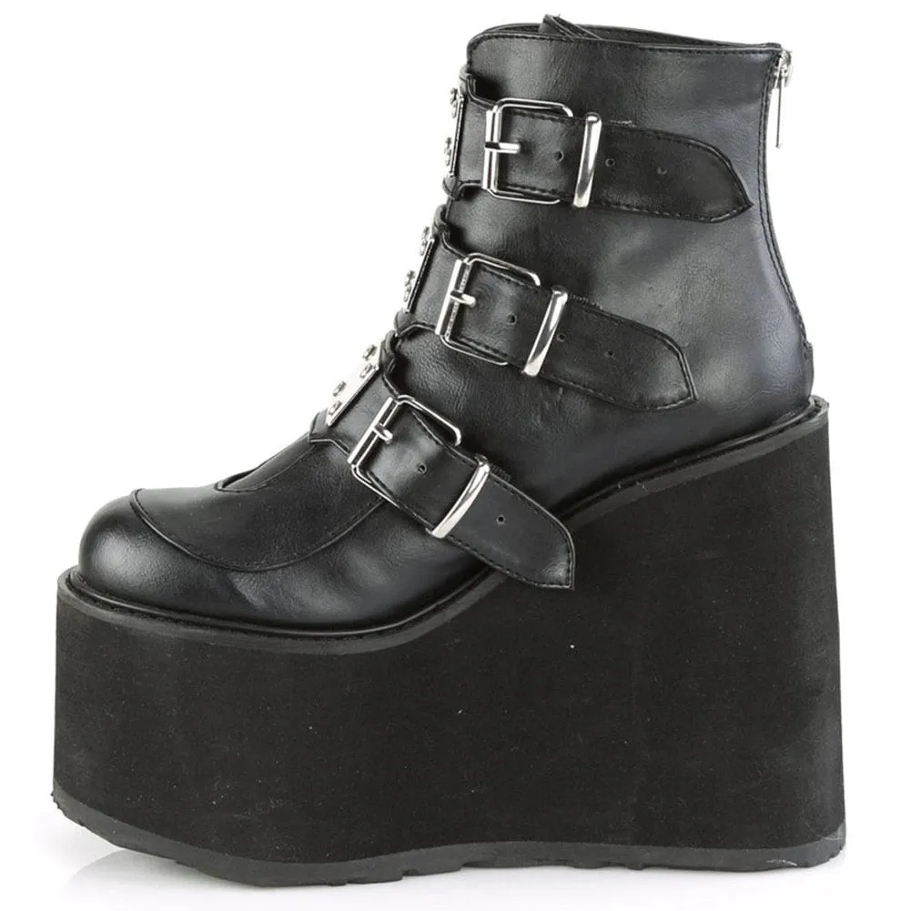 Funki Buys | Boots | Women's Buckle Strap Wedge Ankle Boots