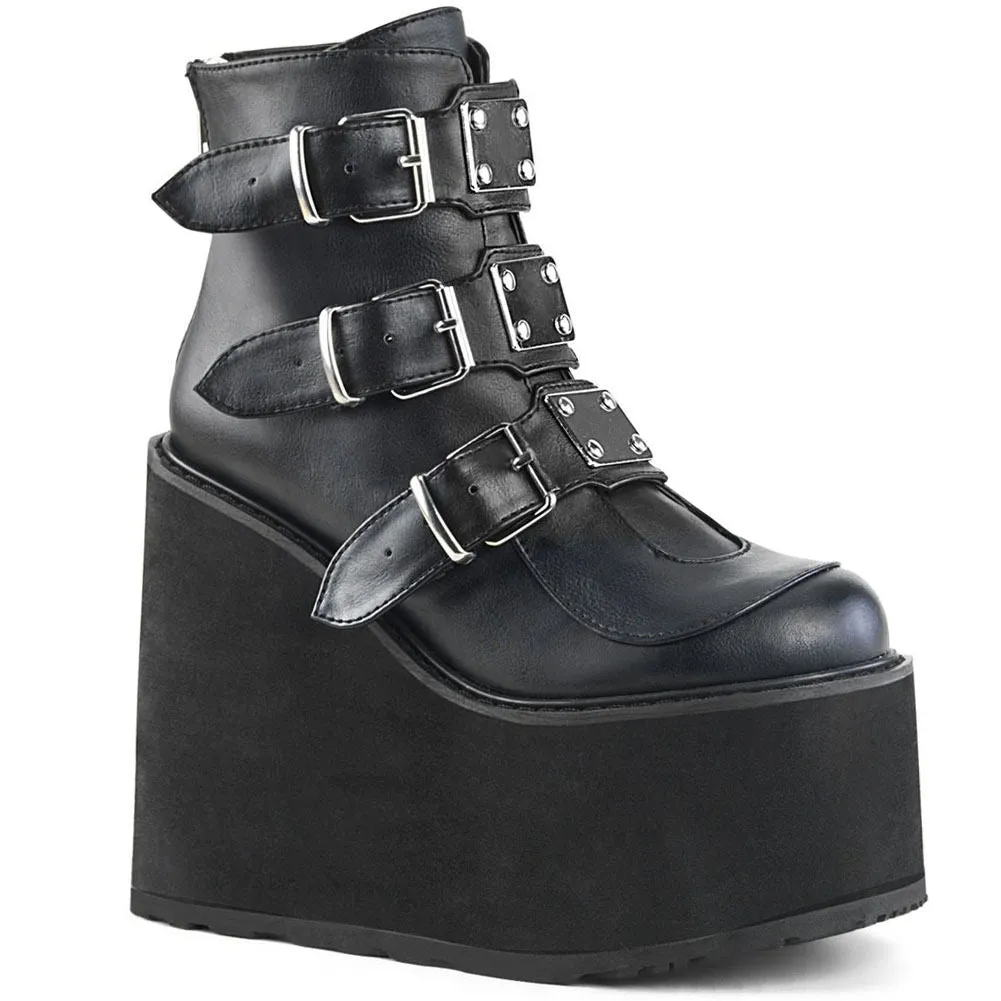 Funki Buys | Boots | Women's Buckle Strap Wedge Ankle Boots