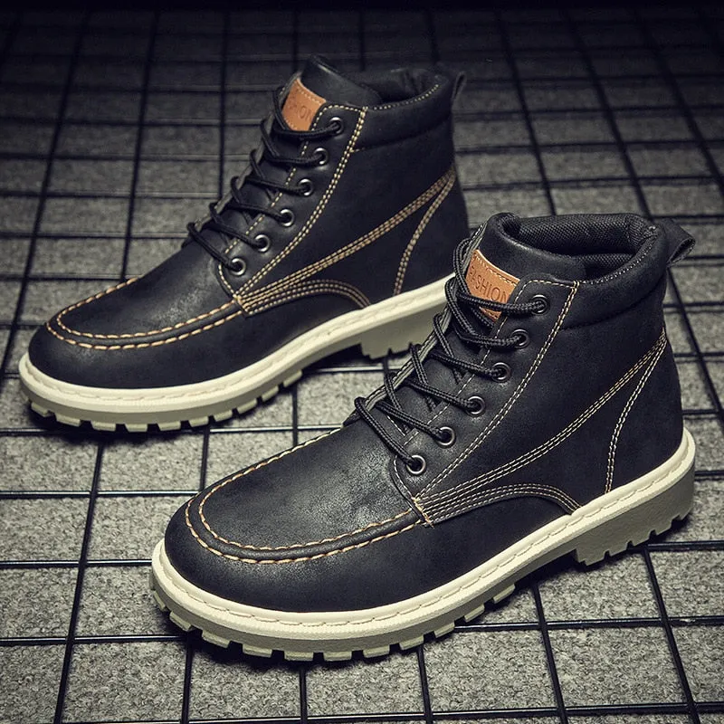 Hnzxzm New Arrival Autumn Early Winter Boots Men Shoes Cool Young Men Boots Fashion Street Male Footwear Single Ankle Boots A1688