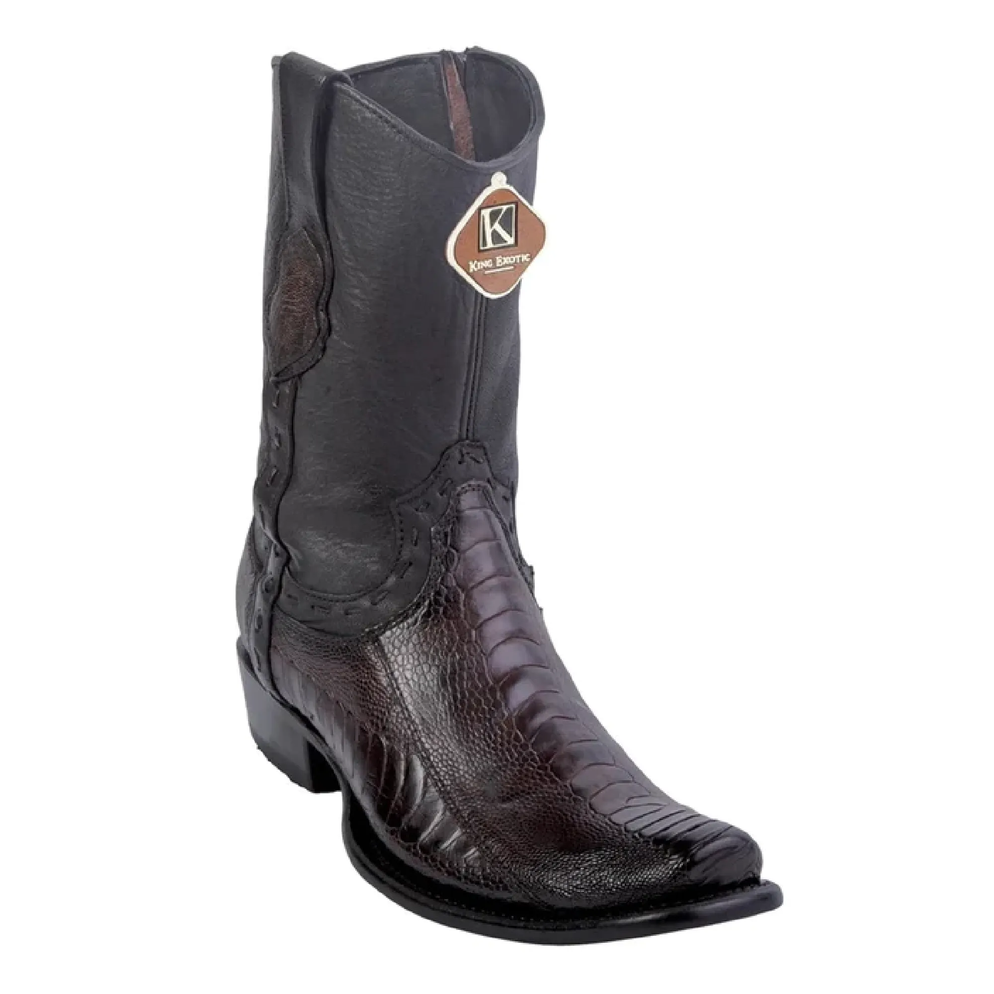 King Exotic Boots #479B0516 Men's Dubai Boot | Men's Ostrich Leg Boots  Color Faded Brown