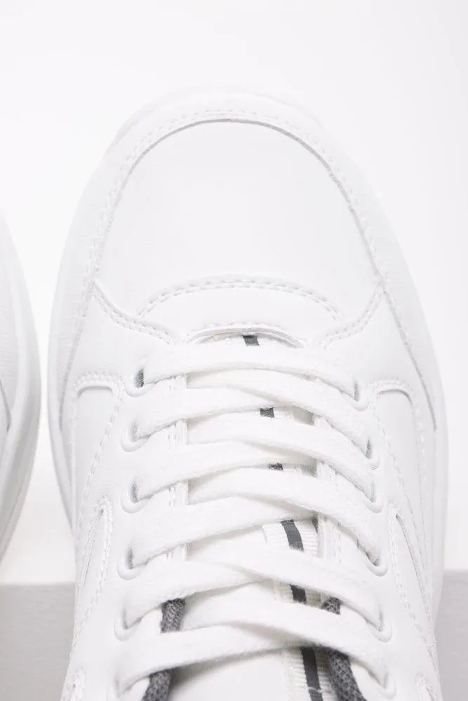 Lace Up Leather Trainer White