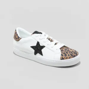 New - Universal Thread Women's Low Top Faux Leather Lace-Up Sneakers Memory Foam Star