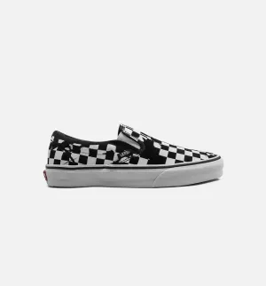 Overprint Check Classic Slip On Mens Shoe -  Checkerboard Black/White