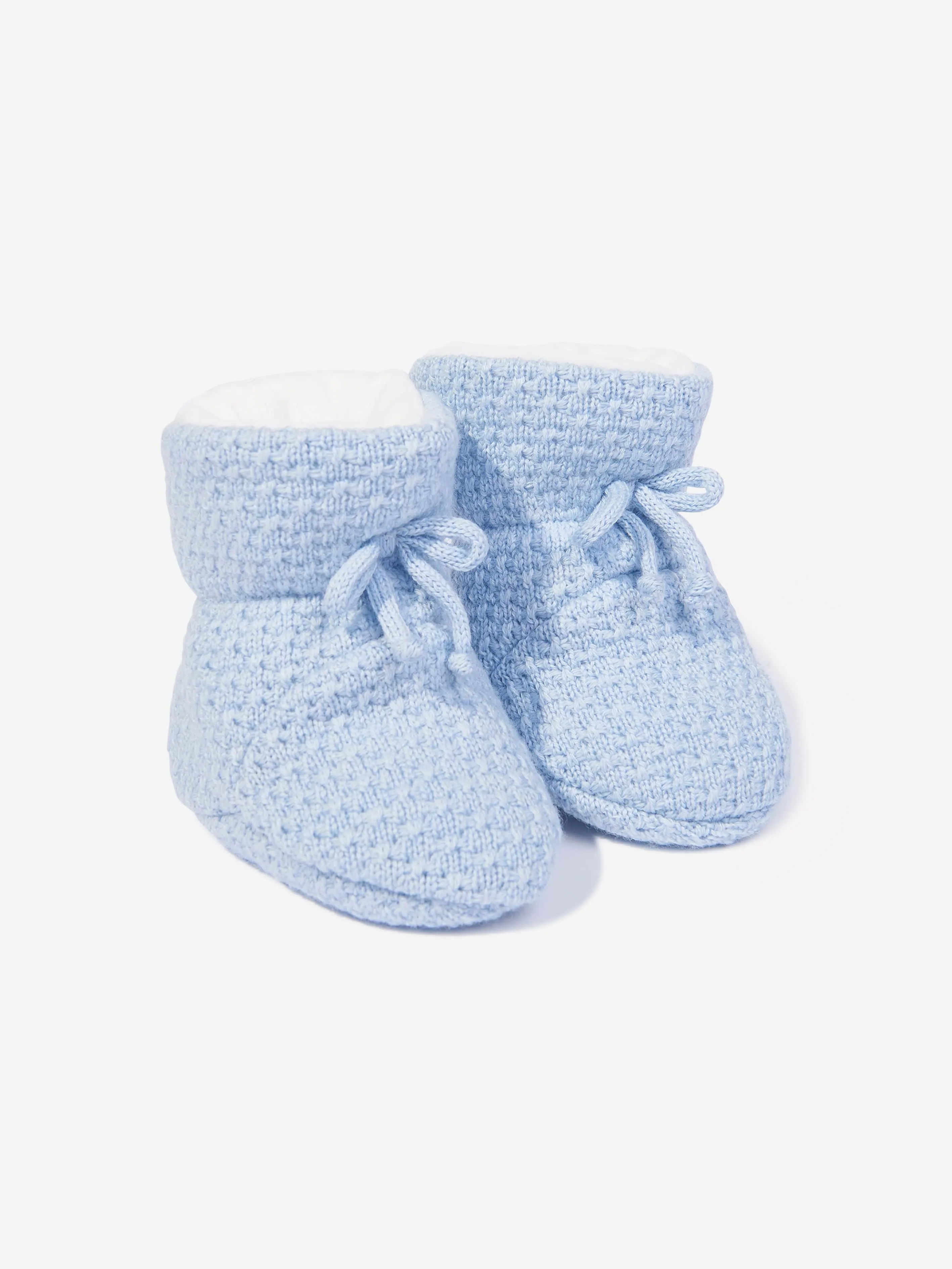 Paz Rodriguez Baby Boys Wool Pramsuit With Booties in Blue