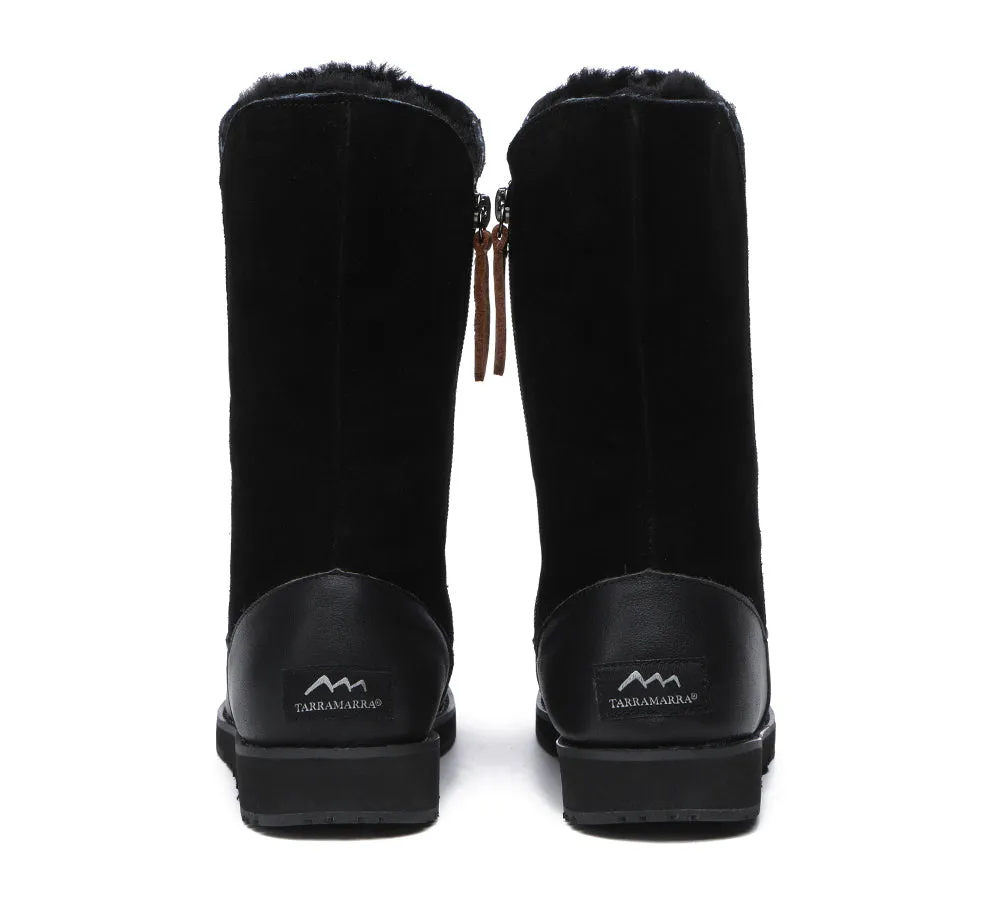 Premium Leather Zipper Mid Calf Women Boots Bryanna