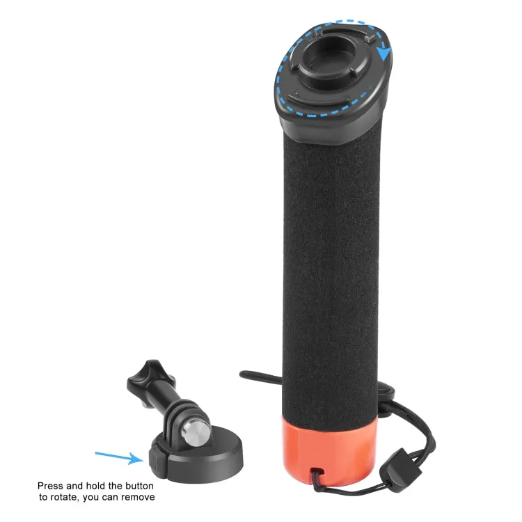 PULUZ Floating Foam Hand Grip Buoyancy Rods with Strap & Quick-release Base for GoPro, Insta360, DJI and Other Action Cameras(Orange)