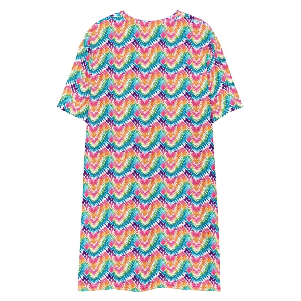 Rainbow Chevron T-Shirt Dress