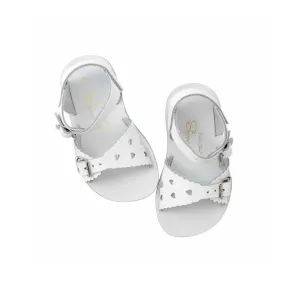 Salt-Water Sun-San Kids Sandals - Sweetheart - White