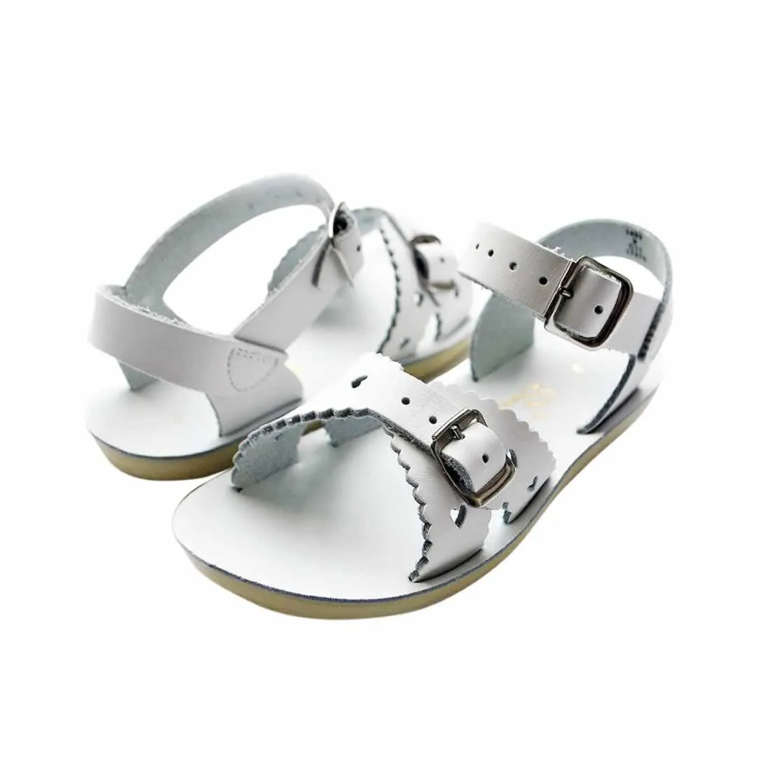 Salt-Water Sun-San Kids Sandals - Sweetheart - White