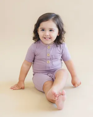 Short Romper in Grape