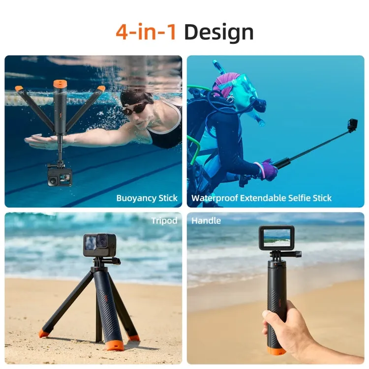 TELESIN 61cm Underwater Buoyancy Bar Retractable Selfie Stick Tripod For GoPro Insta360 DJI OSMO Action Camera