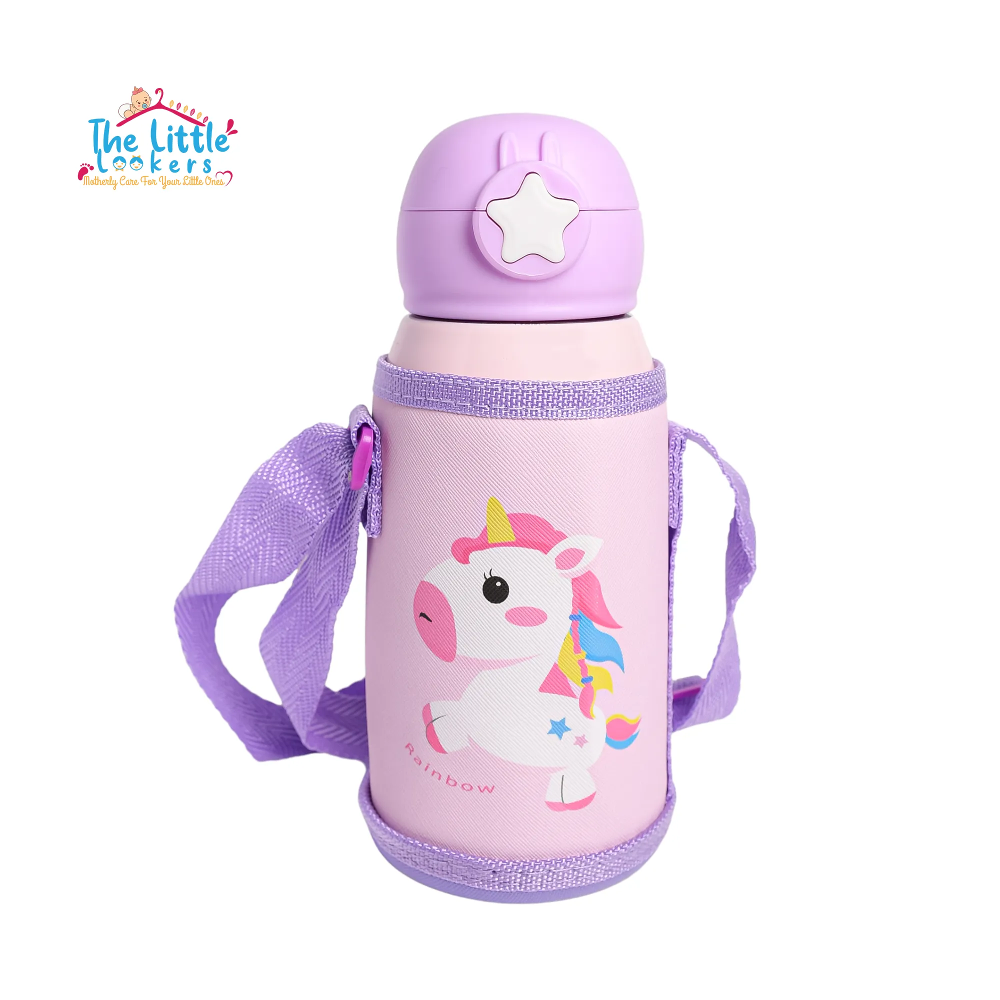 THE LITTLE LOOKERS Stainless Steel Insulated Sipper Bottle for Kids/Sipper School Bottle/Sipper Bottle with Straw/Travelling Water Bottle for Kids with Pop up Straw (550ml)