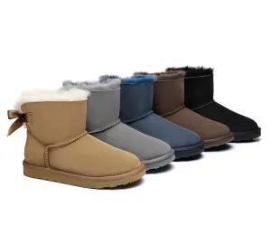 Urban UGG® UGG Boots Women Double faced Sheepskin Wool Mini Back Bow