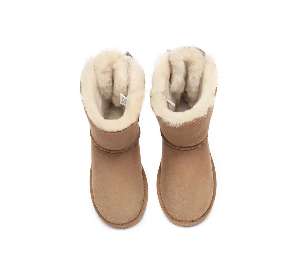 Urban UGG® UGG Boots Women Double faced Sheepskin Wool Short Back Bow