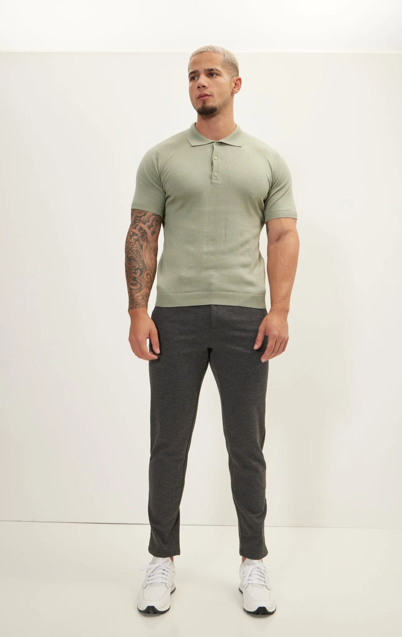 Weekend Knitted Fit Slacks - Anthracite