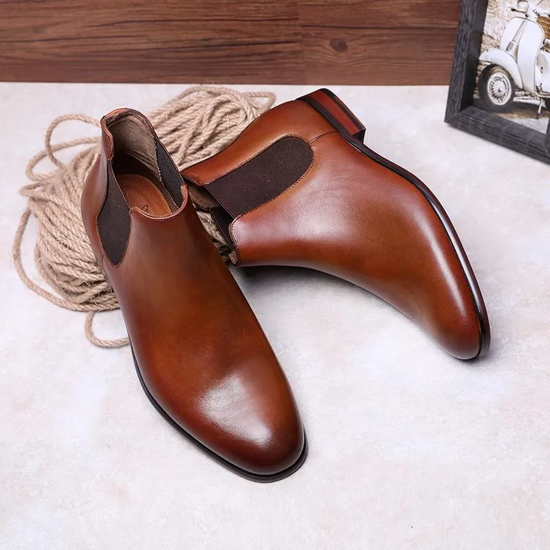 West Louis™ British Style Chelsea Leather Boots