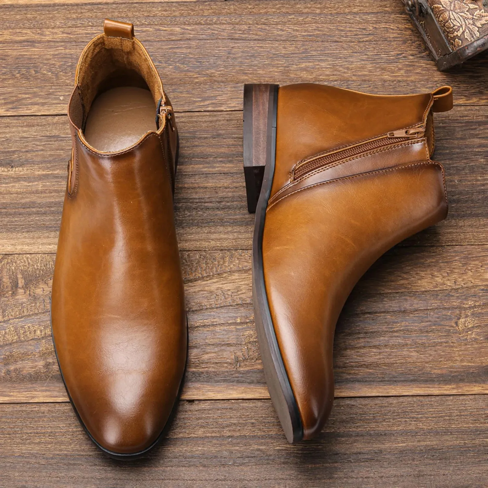 West Louis™ Business-Men Dress Style Leather Ankle Chelsea Boots