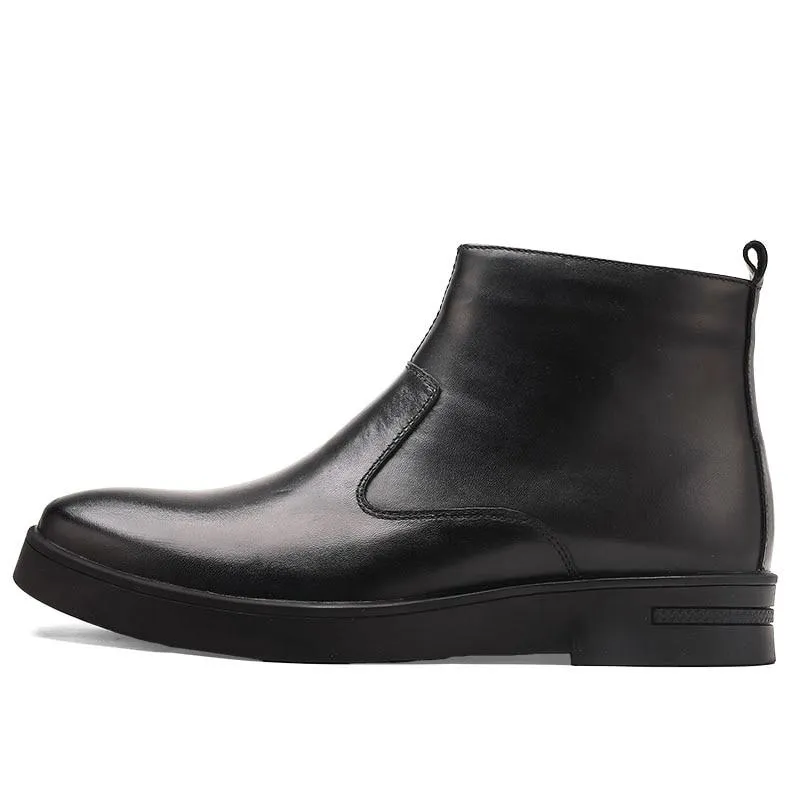 West Louis™ Leather Boots With Zipper