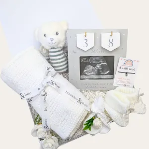 White & Grey Pregnancy Countdown Gift Hamper, Marvellous Mummy To Be