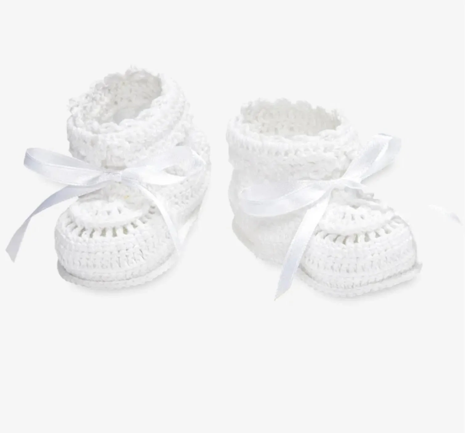 White Crochet Booties by Elegant Baby