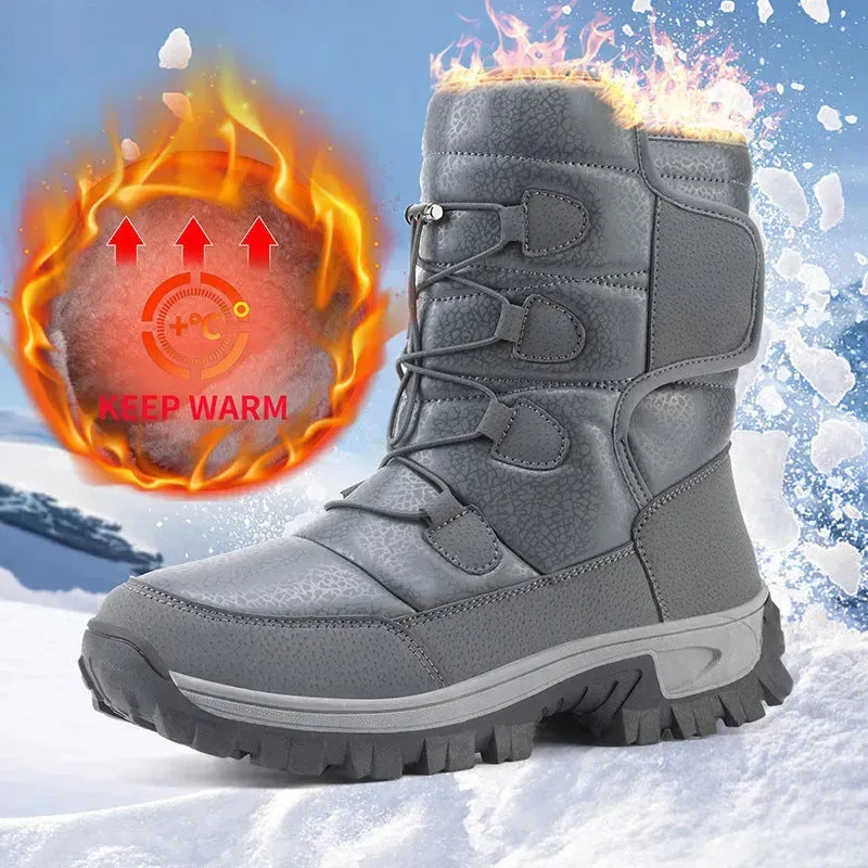 Winter Men And Women Fleece-lined Warm Snow Boots